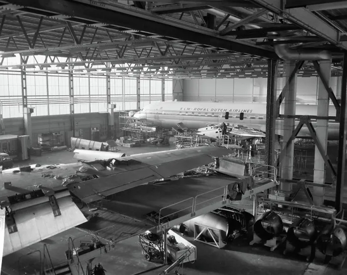 Framed Print : Anefo photo collection. DC8 is being rebuilt at Schiphol