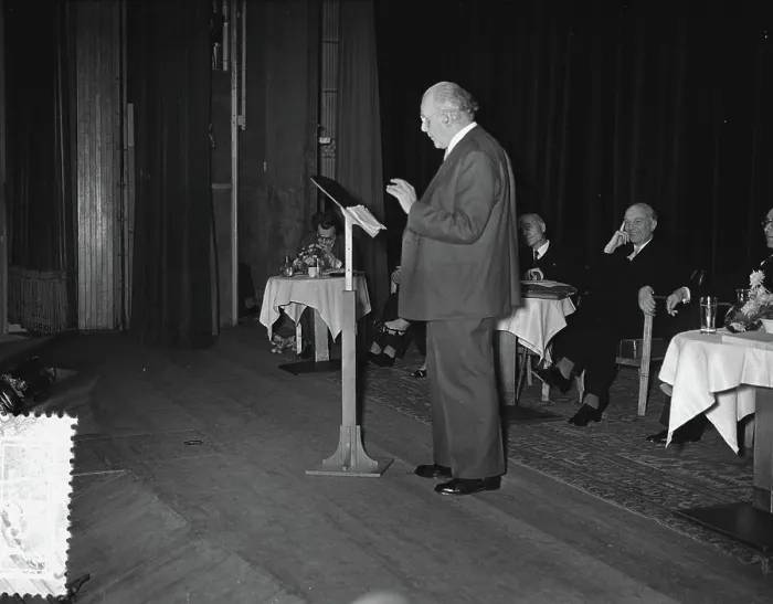 Framed Print : Anefo photo collection. Literary afternoon 50 years association of literary laws. October 11, 1955