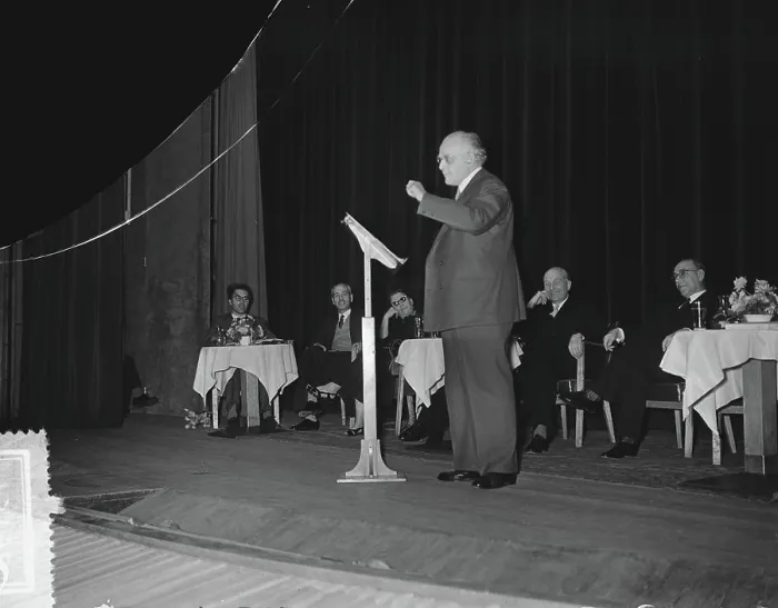 Framed Print : Anefo photo collection. Literary afternoon 50 years association of literary laws. October 11, 1955