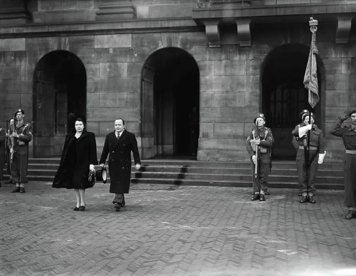 Framed Print : Anefo photo collection. New Year's reception for Paleize; Sir Valkov leaves the palace. January 1, 1948 Framed Print : Anefo photo collection. New Year's reception for Paleize; Sir Valkov leaves the palace. January 1, 1948