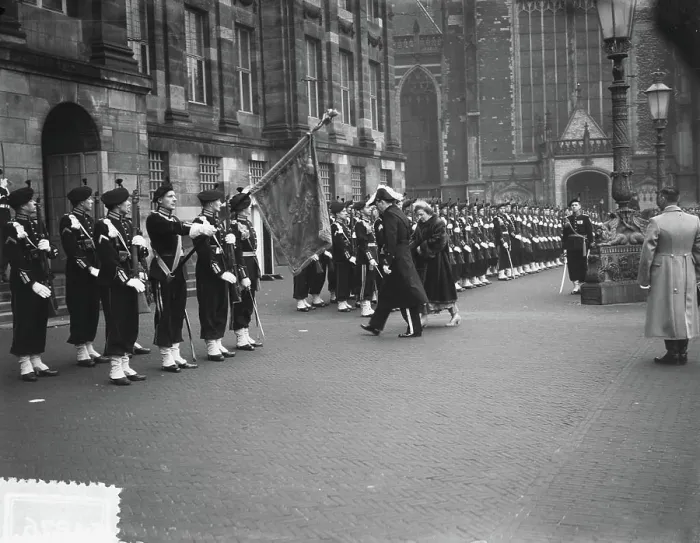 Framed Print : Anefo photo collection. New Year's reception Royal couple in Amsterdam