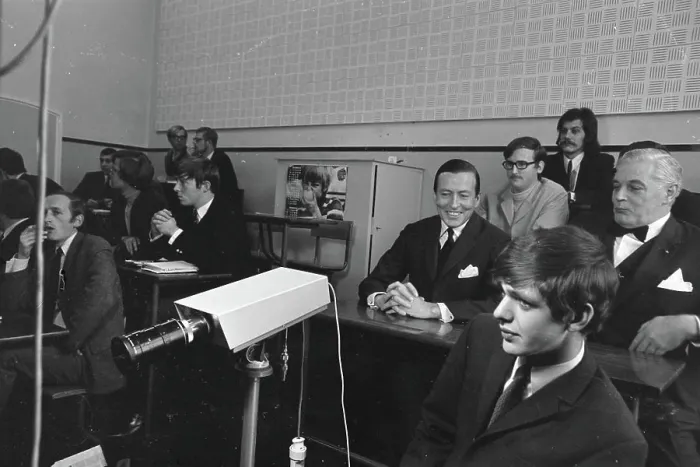 Framed Print : Anefo photo collection. Prince Claus visits school for journalism in Utrecht. November 12, 1968. Utrecht Framed Print : Anefo photo collection. Prince Claus visits school for journalism in Utrecht. November 12, 1968. Utrecht