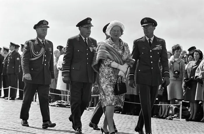 Framed Print : Anefo photo collection. Queen gives banner to air force, flying formation. 19 May 1965