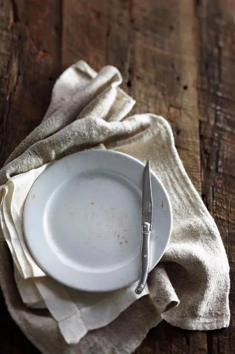 Framed Print : Antique Knife, Plate and Cloth Napkins Framed Print : Antique Knife, Plate and Cloth Napkins