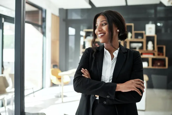 Framed Print : Arms crossed, business and black woman in office with thinking for career opportunity and corporate growth Framed Print : Arms crossed, business and black woman in office with thinking for career opportunity and corporate growth