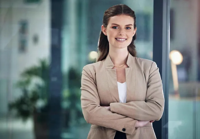 Framed Print : Arms crossed, smile or portrait of businesswoman with confidence Framed Print : Arms crossed, smile or portrait of businesswoman with confidence