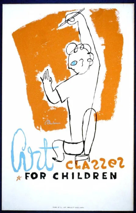Framed Print : Art classes for children circa 1940 Framed Print : Art classes for children circa 1940