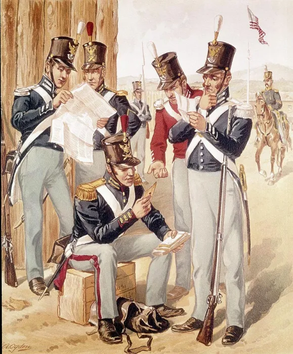Framed Print : Artillery. Infantry. Dragoon. (Full Dress) (1835-50), Ogden, Henry Alexander (1856-1936 / American) Framed Print : Artillery. Infantry. Dragoon. (Full Dress) (1835-50), Ogden, Henry Alexander (1856-1936 / American)