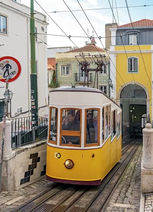 Framed Print : Ascensor da Bica Funicular, Lisbon, Portugal
