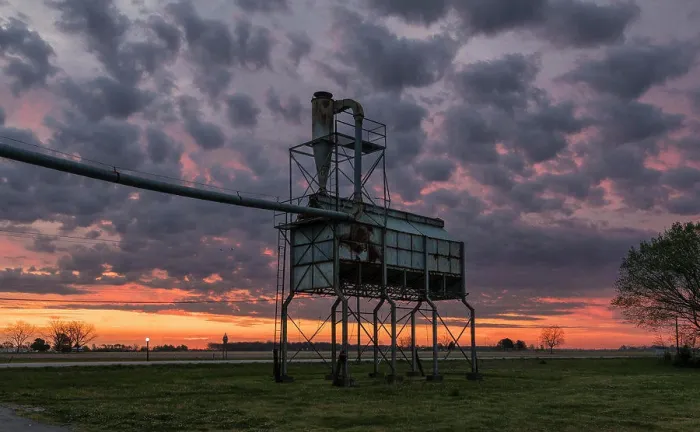 Framed Print : At-At, truck loading facility, Keo, AR, dawn
