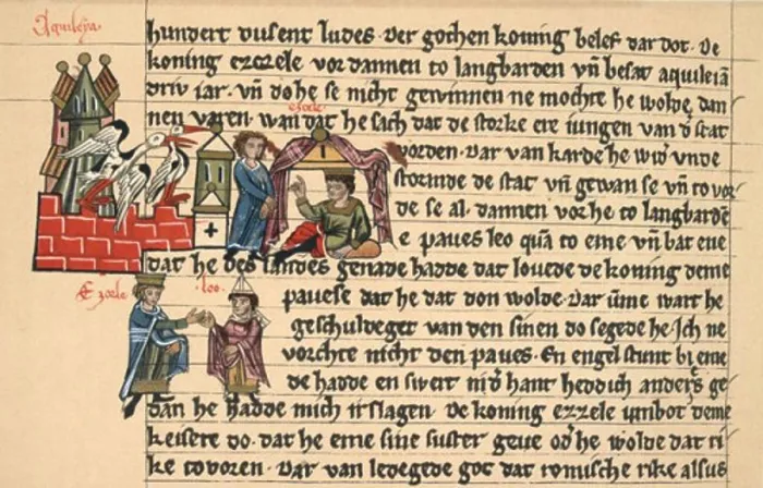Framed Print : Attila Outside Aquileia / Attila & Pope Leo I (Invasion of Italy by the Huns) 13th C Framed Print : Attila Outside Aquileia / Attila & Pope Leo I (Invasion of Italy by the Huns) 13th C
