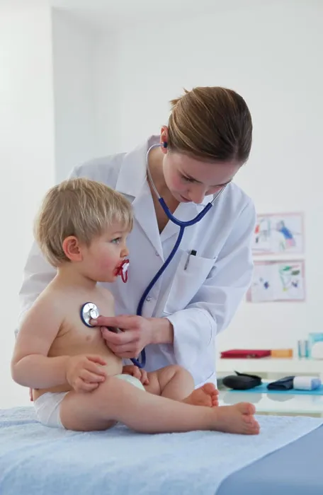 Framed Print : Auscultation, child Framed Print : Auscultation, child