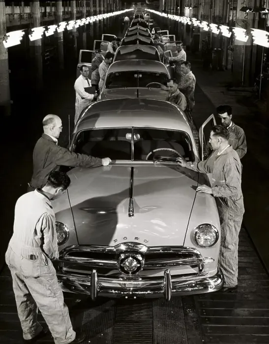 Framed Print : Automobile assembly line Ford Motor Company 1949