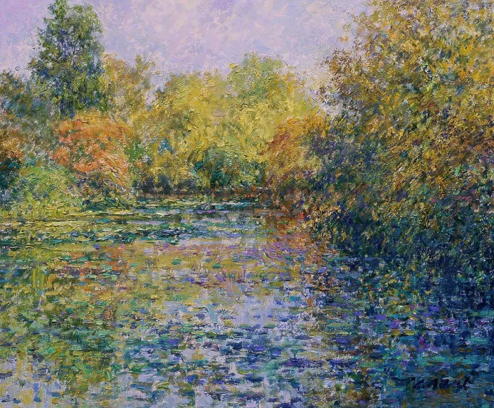 Framed Print : Autumn View of the Lily Pond From the Lawn Framed Print : Autumn View of the Lily Pond From the Lawn
