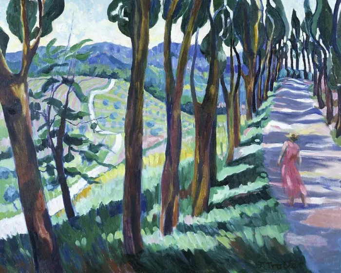 Framed Print : Avenue, Tuscany Josephine Trotter (b.1940 / British) Oil on canvas Framed Print : Avenue, Tuscany Josephine Trotter (b.1940 / British) Oil on canvas