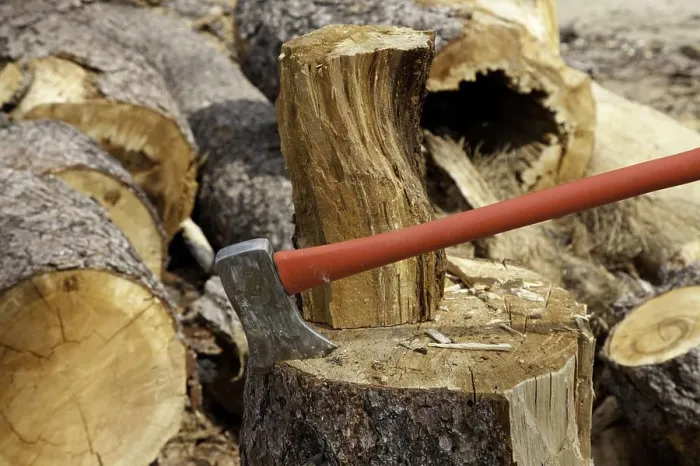 Framed Print : An axe wedged into a tree stump Framed Print : An axe wedged into a tree stump