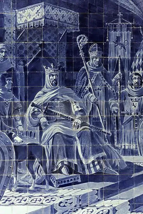 Framed Print : Azulejo, King Alfonso ViII of Leon and Castile on the Throne, Porto Sao Bento Station, Porto, Portugal, Europe Framed Print : Azulejo, King Alfonso ViII of Leon and Castile on the Throne, Porto Sao Bento Station, Porto, Portugal, Europe