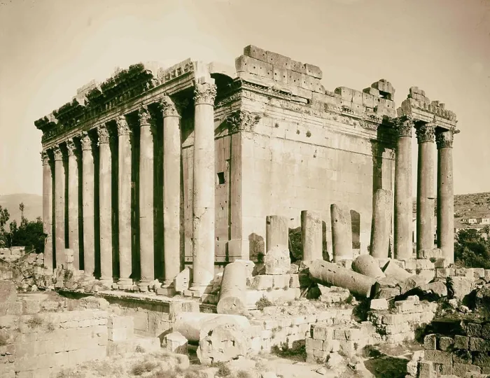 Framed Print : Baalbek (Heliopolis), etc. Columns of Temple of Bacchus. 1898, Lebanon, Baʻlabakk Framed Print : Baalbek (Heliopolis), etc. Columns of Temple of Bacchus. 1898, Lebanon, Baʻlabakk