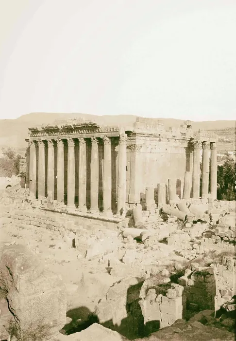 Framed Print : Baalbek. Temple of Bacchus 1900, Lebanon, Baʻlabakk