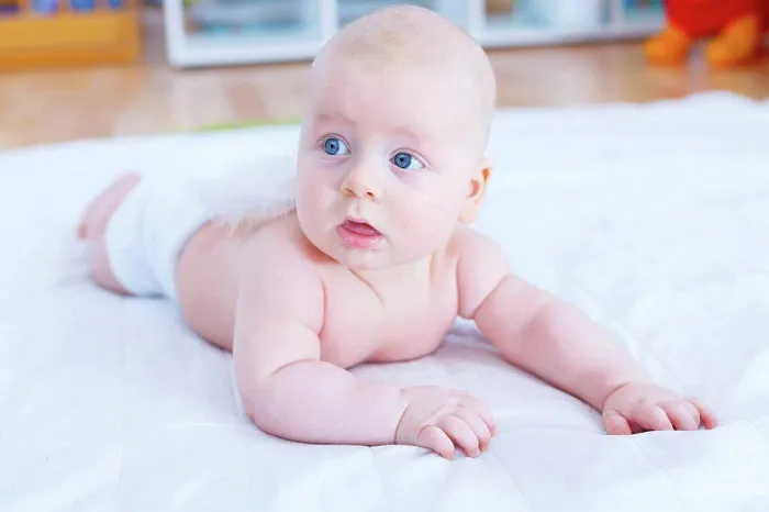 Framed Print : Baby boy crawling Framed Print : Baby boy crawling