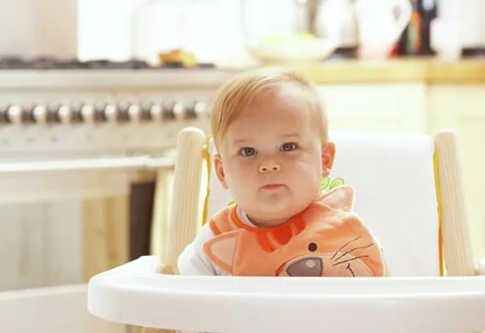 Framed Print : Baby in High Chair Framed Print : Baby in High Chair