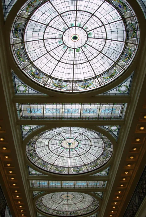 Framed Print : BALTIMORE, MARYLAND. USA. Skylights in Penn Station. Railroad station serving Amtrac & commuter trains