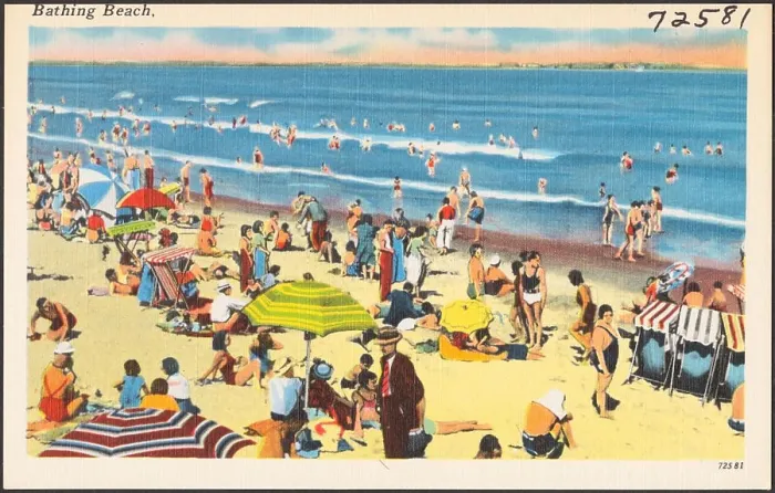 Framed Print : Bathing beach, Beaches, Tichnor Brothers Collection, postcards of the United States Framed Print : Bathing beach, Beaches, Tichnor Brothers Collection, postcards of the United States