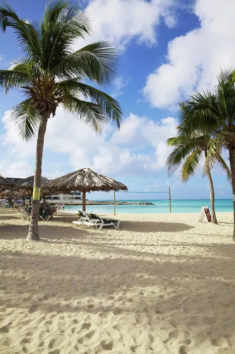 Framed Print : Beach volleyball court; Simpson Bay, St. Martin, French West Indies