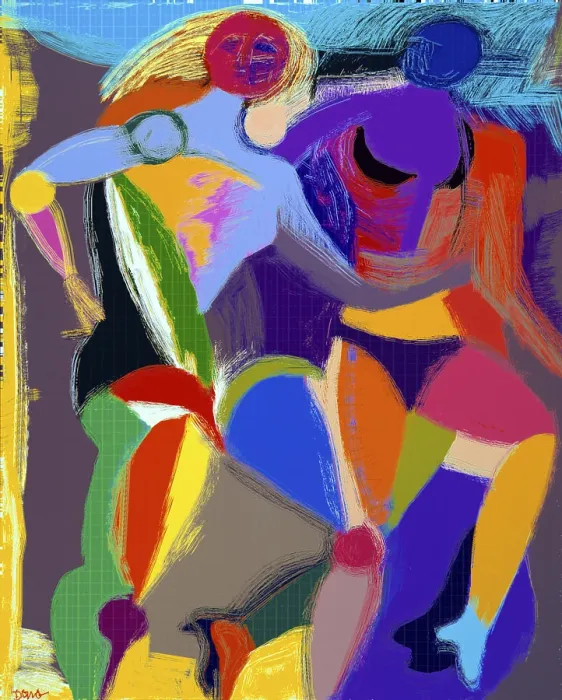Framed Print : Beachcombers 1994 Diana Ong (b.1940 / Chinese-American) Computer Graphics