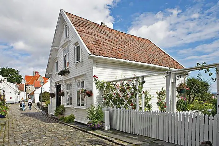 Framed Print : Beautiful old wooden houses in Old Stavanger Framed Print : Beautiful old wooden houses in Old Stavanger