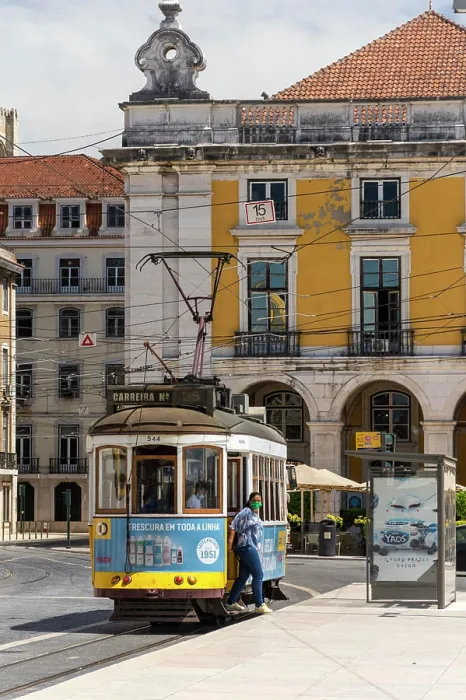 Framed Print : Beautiful view to old historic electric street tram and buildings Framed Print : Beautiful view to old historic electric street tram and buildings