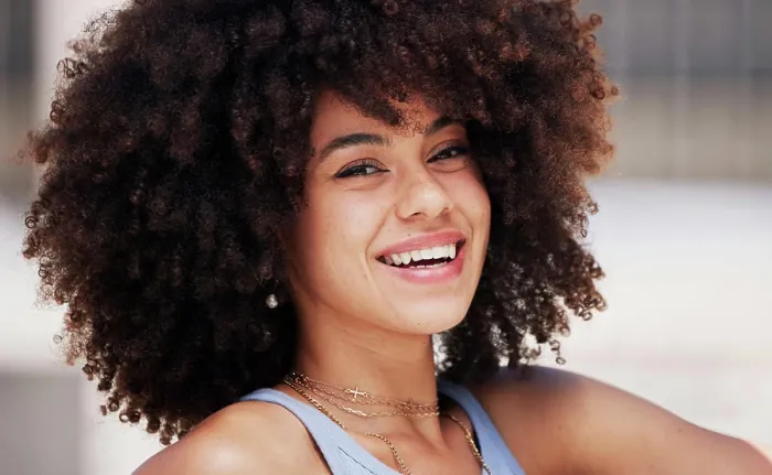 Framed Print : Beauty, smile and portrait of a happy black woman with an afro with a positive Framed Print : Beauty, smile and portrait of a happy black woman with an afro with a positive