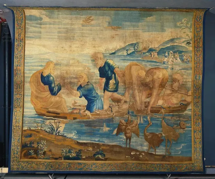 Framed Print : A Beauvais tapestry after Raphael (Raffaello Sanzio of Urbino) (1483-1520) from the Acts of the Apostles series Framed Print : A Beauvais tapestry after Raphael (Raffaello Sanzio of Urbino) (1483-1520) from the Acts of the Apostles series