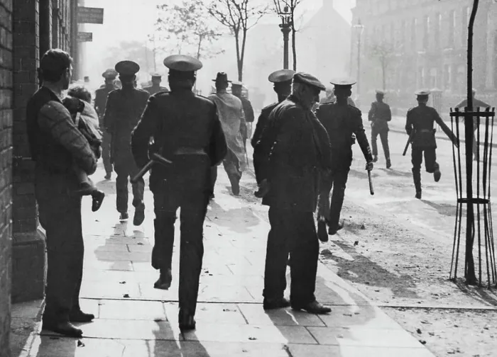 Framed Print : The Belfast Riots -- A baton charge at Templemore Avenue Framed Print : The Belfast Riots -- A baton charge at Templemore Avenue