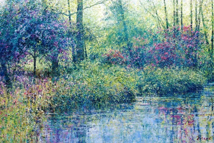 Framed Print : The Bog Garden-Morning, June 2004 Charles Neal (b.1951 / British) Oil on canvas Framed Print : The Bog Garden-Morning, June 2004 Charles Neal (b.1951 / British) Oil on canvas