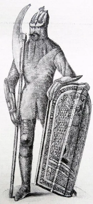 Framed Print : Bohemian warrior in chain armour typical of the 15th century Framed Print : Bohemian warrior in chain armour typical of the 15th century