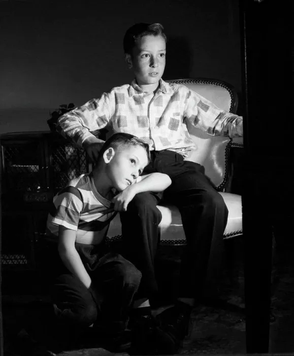 Framed Print : Two boys watching TV Framed Print : Two boys watching TV