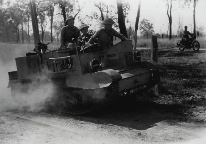 Framed Print : Bren gun carrier in action during A.I.F. manoeuvres at a battle station in Australia. October 22, 1942 Framed Print : Bren gun carrier in action during A.I.F. manoeuvres at a battle station in Australia. October 22, 1942