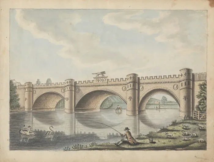 Framed Print : Bridge Alnwick Castle Northumberland William Beilby