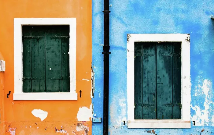 Framed Print : Brightly colored fisheRightsManageden's houses in Burano, Metropolitan City of Venice, Veneto, Italy, Europe