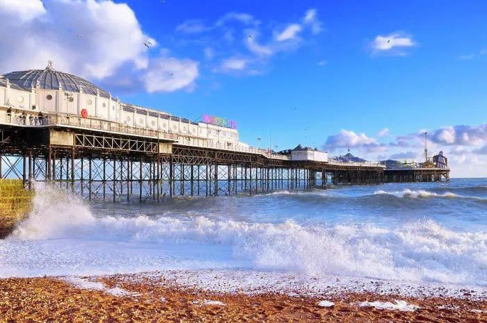 Framed Print : Brighton's iconic Palace Pier on a beautiful sunny afternoon