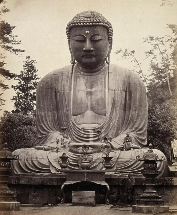 Framed Print : The bronze statue of Dai-Bouts, near Kamakura, Japan. Photograph by Felice Beato, ca. 1868 Framed Print : The bronze statue of Dai-Bouts, near Kamakura, Japan. Photograph by Felice Beato, ca. 1868