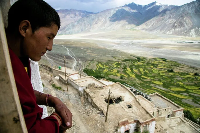 Framed Print : Buddhist monk in a monastery in Zanskar valley, Northern India Framed Print : Buddhist monk in a monastery in Zanskar valley, Northern India