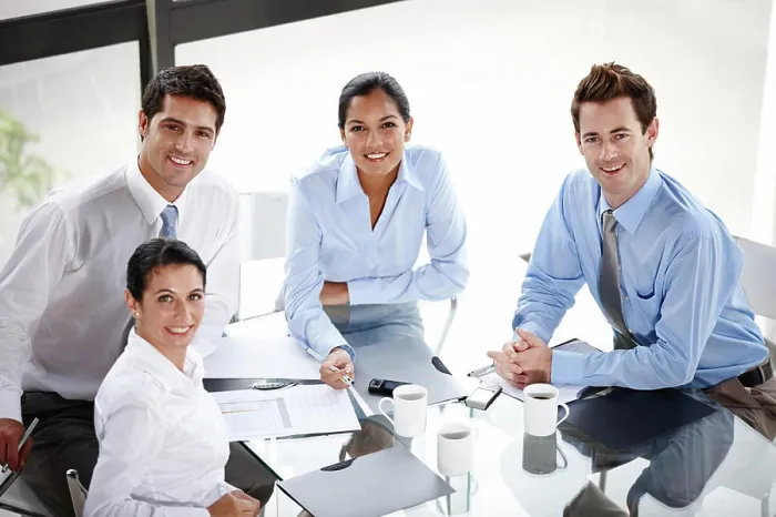 Framed Print : Business people, portrait and paperwork in meeting for planning