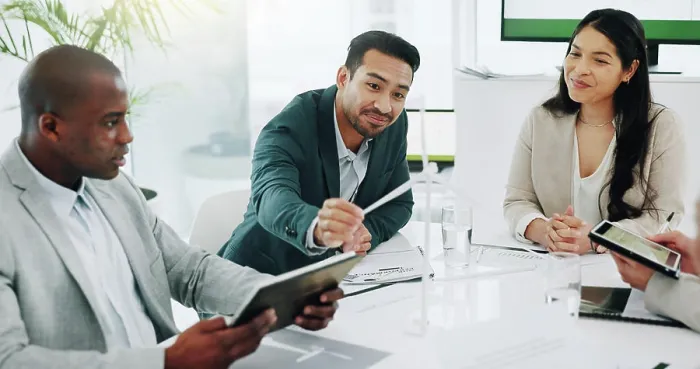 Framed Print : Business people, renewable energy and windmill in team discussion or meeting for proposal or planning Framed Print : Business people, renewable energy and windmill in team discussion or meeting for proposal or planning