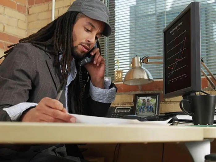 Framed Print : Businessman Working at Desk Framed Print : Businessman Working at Desk