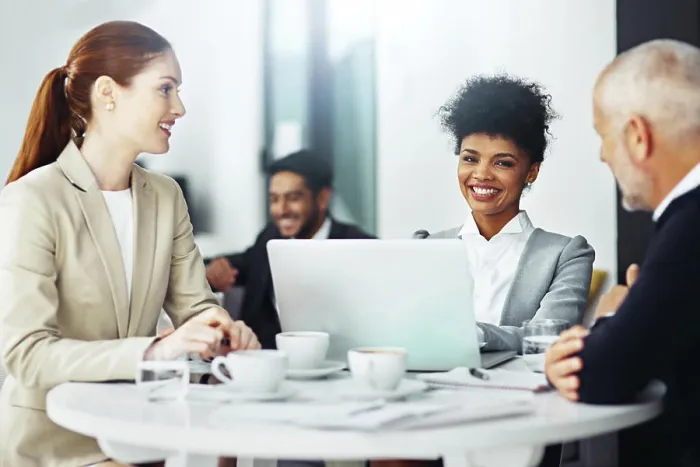 Framed Print : Businesswoman, portrait and laptop in office with diversity Framed Print : Businesswoman, portrait and laptop in office with diversity