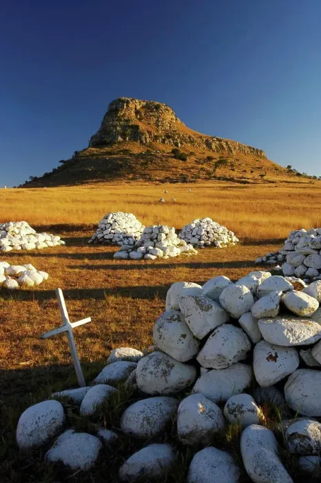 Framed Print : Cairns of white stones