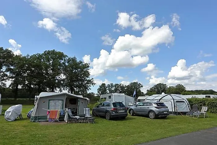 Framed Print : Camping with caravan, caravan with awning, Camping Sonnensee, Versmold, North Rhine-Westphalia, Germany, Europe Framed Print : Camping with caravan, caravan with awning, Camping Sonnensee, Versmold, North Rhine-Westphalia, Germany, Europe