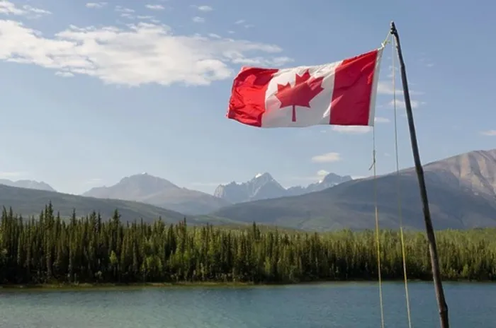 Framed Print : Canadian Flag at Rabbitkettle Lake Framed Print : Canadian Flag at Rabbitkettle Lake